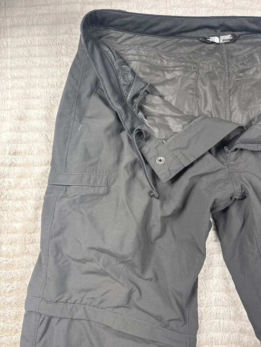 North Face Men 38x30 Gray Gorpcore Paramount Trail Convertible Pant Short Hiking